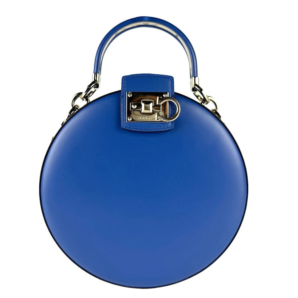 Salvatore Ferragamo 2way Shoulder Bag Gancini leather blue gold